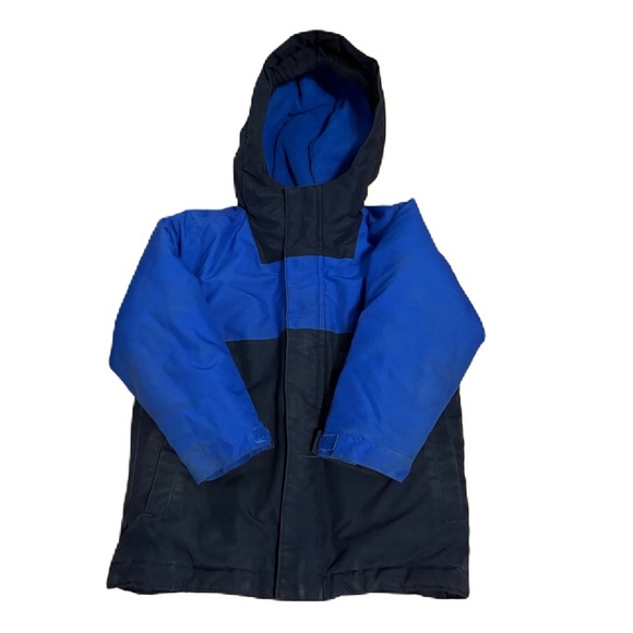 Children’s Place Kids Blue and Black Hooded Jacket Sz 4T Puffer Fleece Lined - Picture 1 of 5